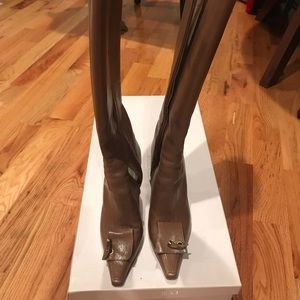 Jimmy Choo Tan Heeled Boots Classic Design